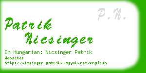 patrik nicsinger business card